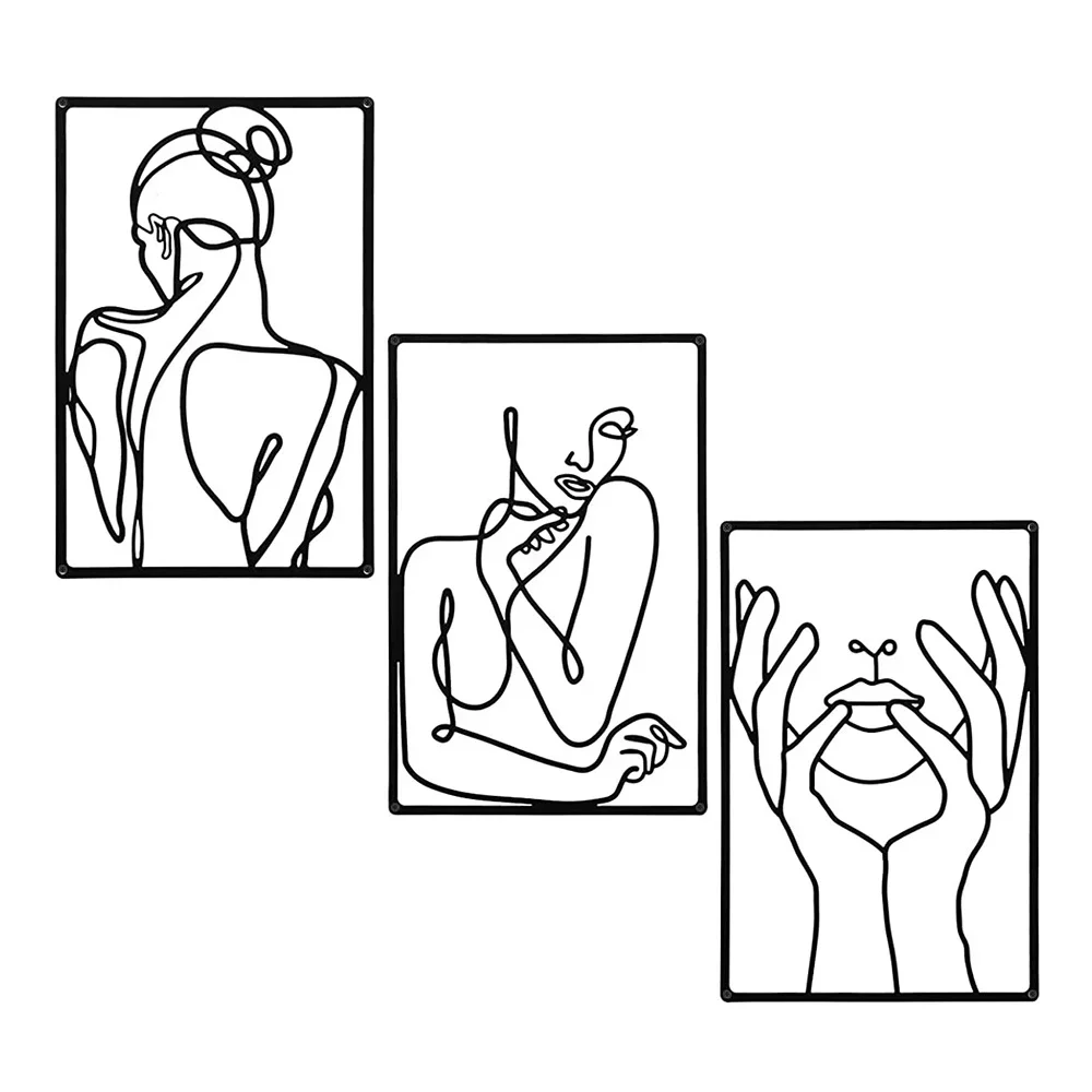 Home Decor Deals - 3pcs Stunning Line Drawing Decor, Abstract