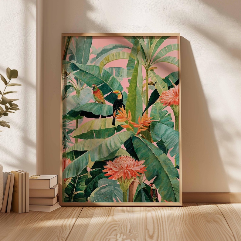 Home Decor Design Interior - 1pc Retro Tropical Canvas Poster, Unframed