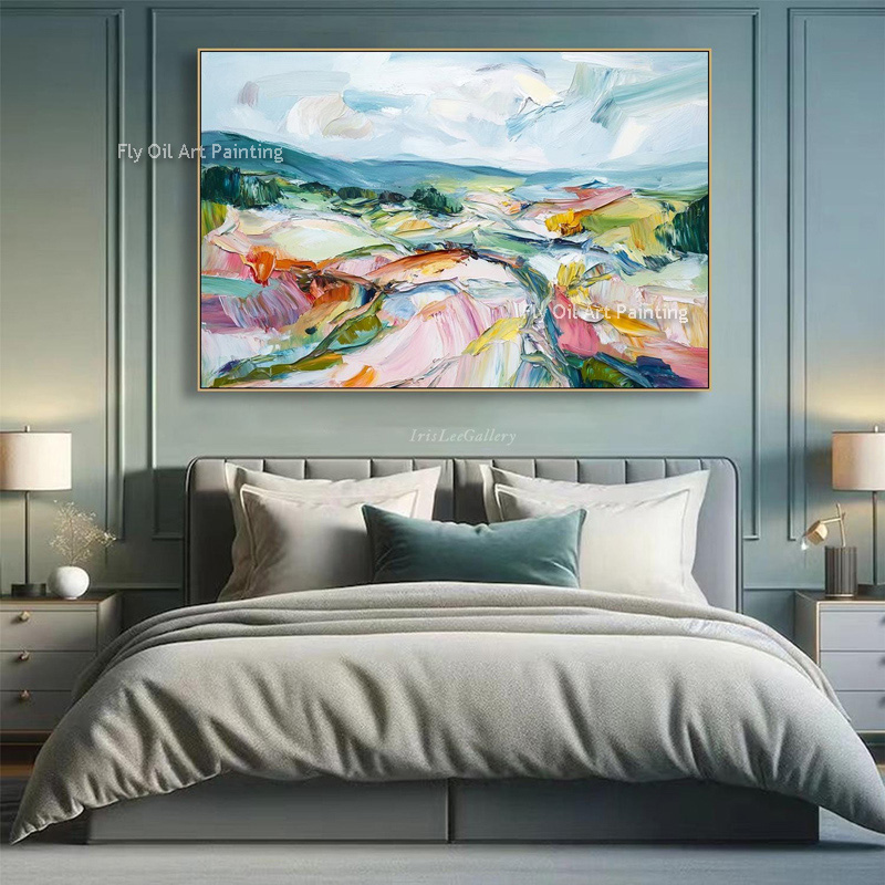 Home Decor Color Palettes - Hand Painted Palette Knife Landscape Oil