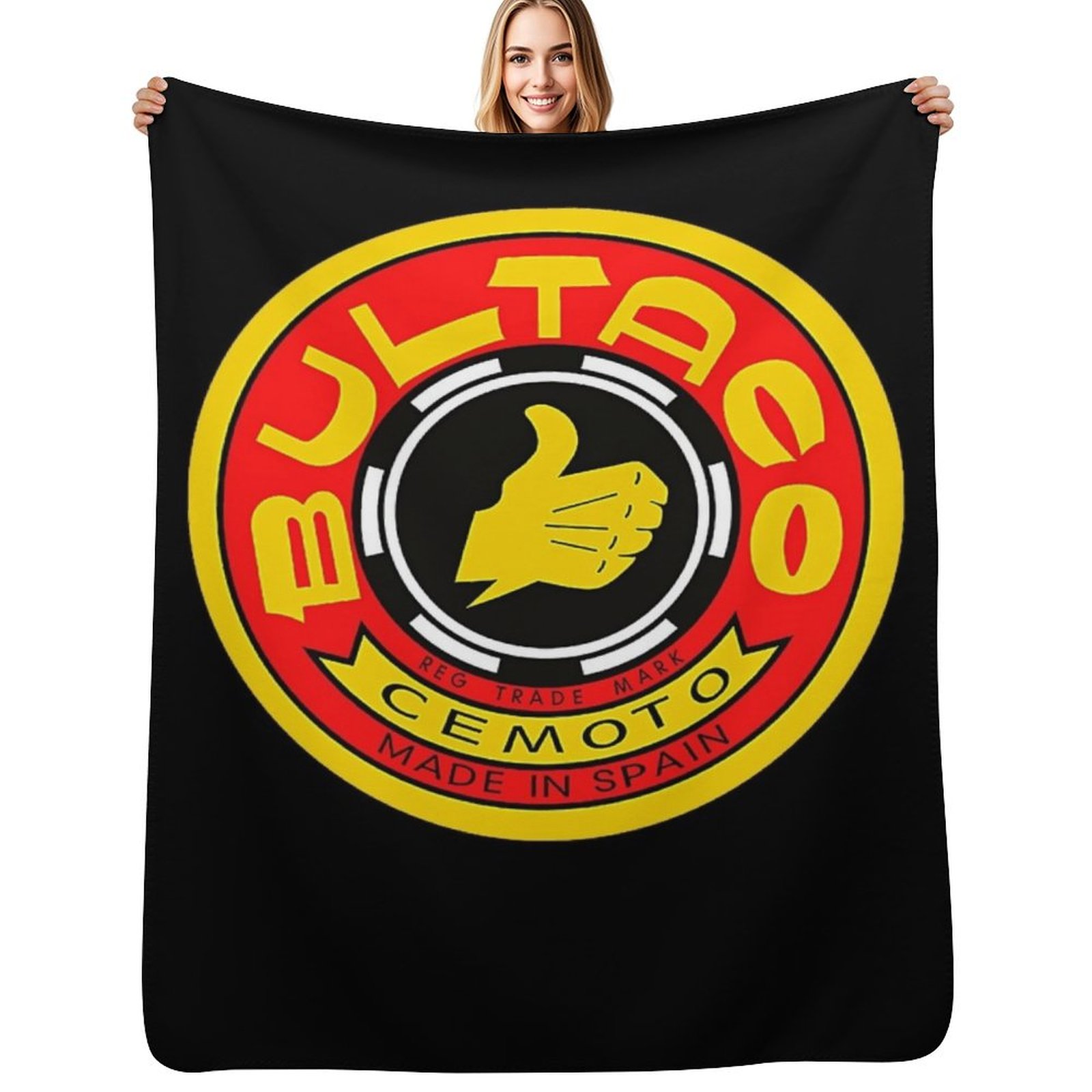 Home Decor Logo Design - Bultaco Cemoto Motorcycle Logo T-Shirt Throw