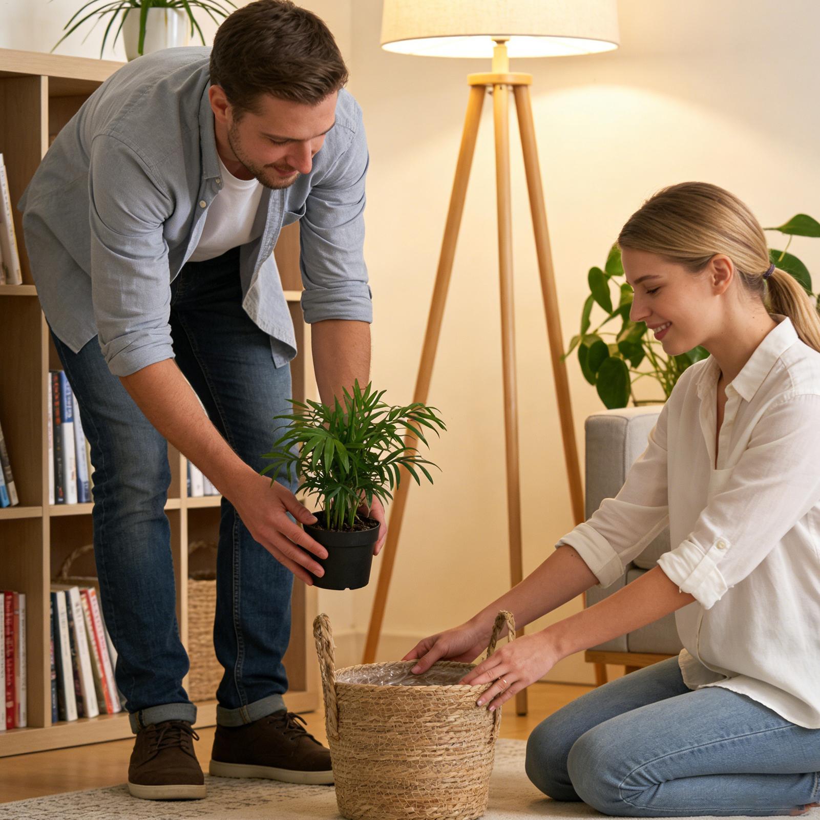 Planter Basket Straw Flowerpot - Rattan Plant Basket recension och pris