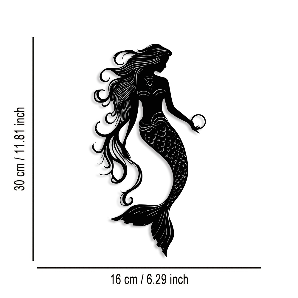 Elegant Mermaid Metal Wall Art - Home Decor Nautical recension och pris