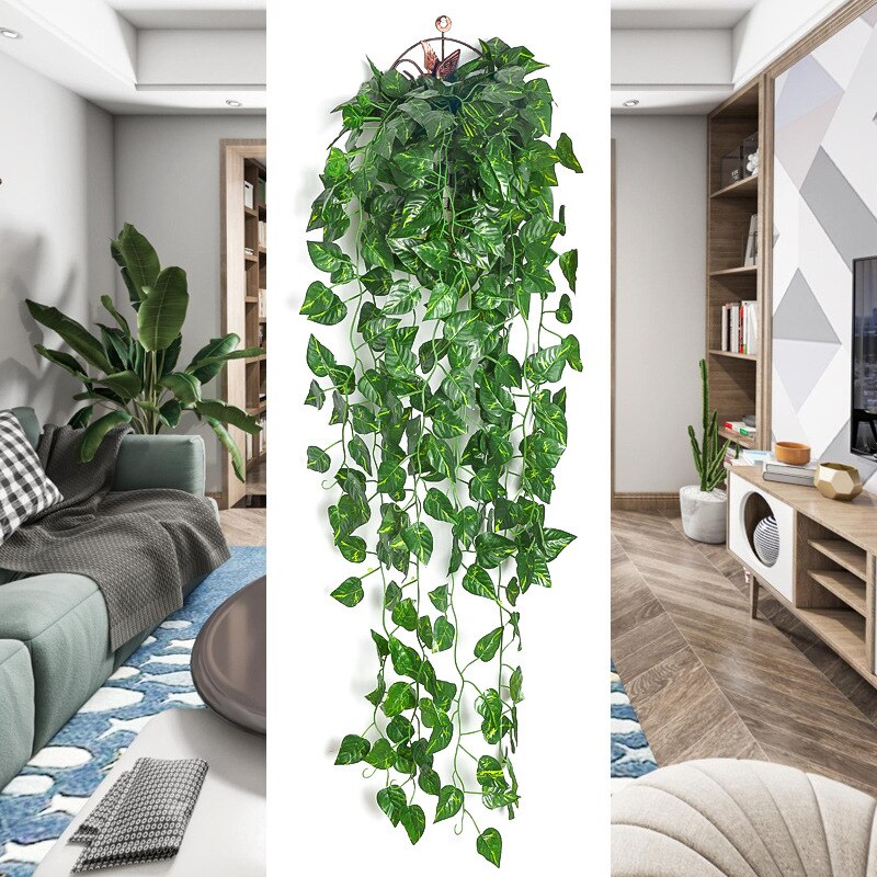 Artificial Plants Vines Wall H - Rattan Plant Basket recension och pris