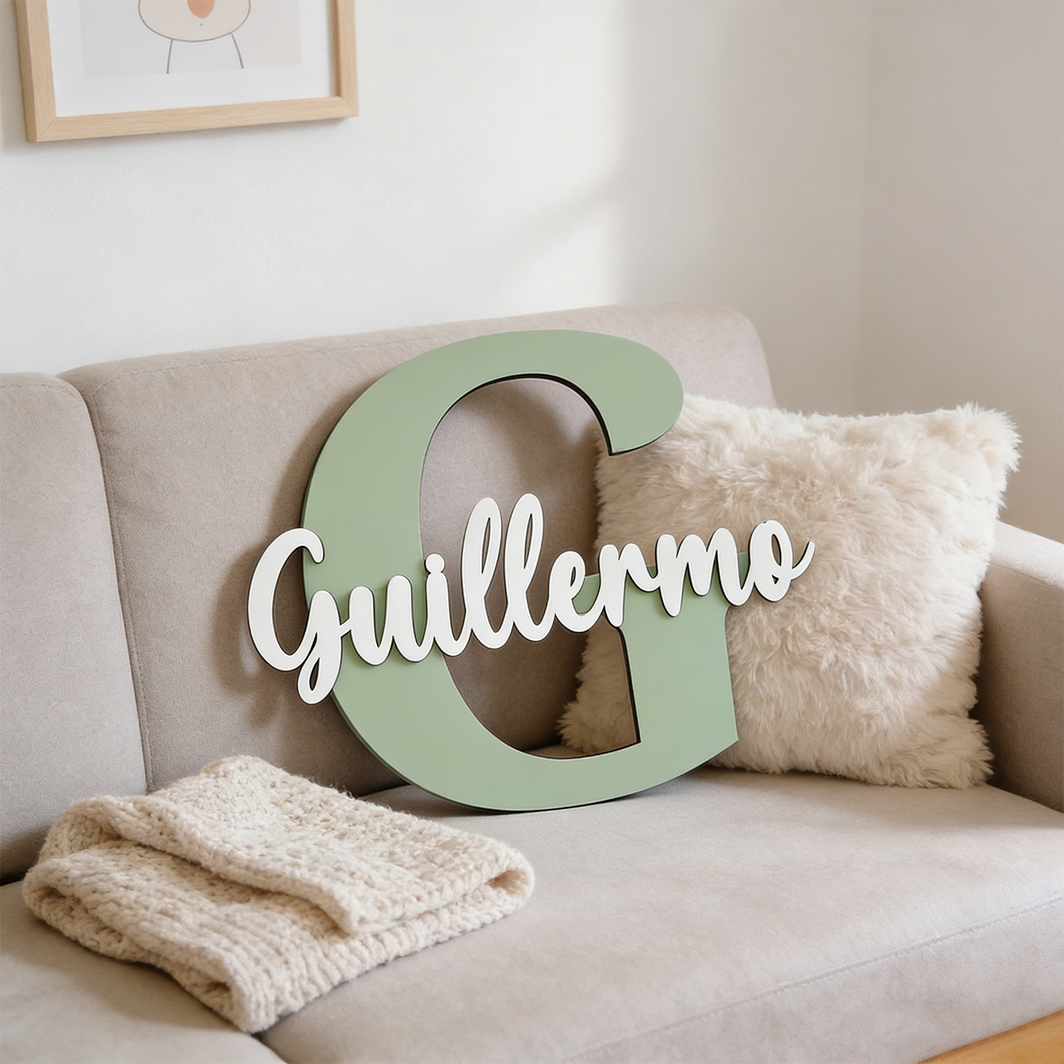 1pc Custom  Monogram Initial W - Home Decor Sofa recension och pris
