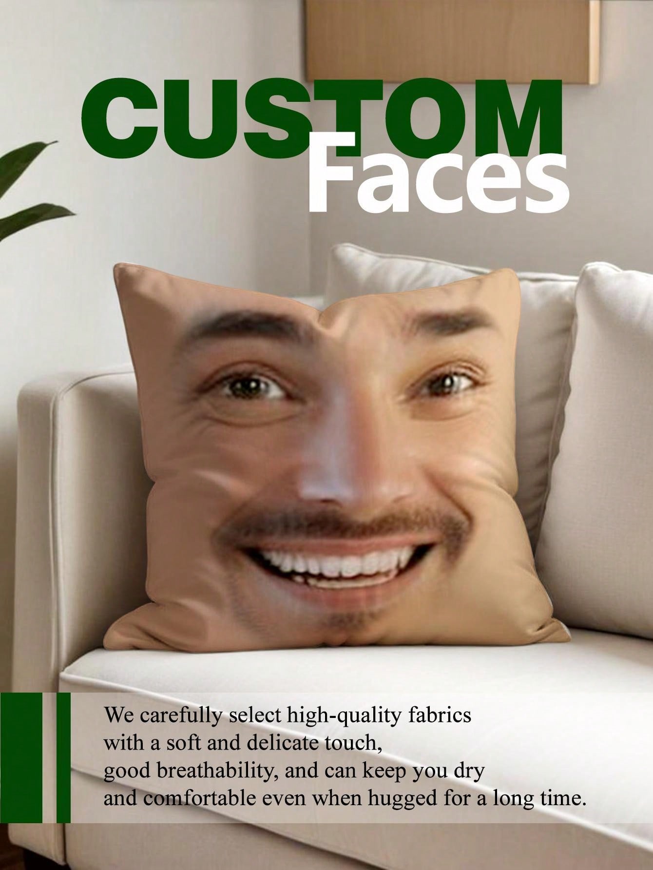 1pc Custom Face Square Pillow  - Home Decor Sofa recension och pris
