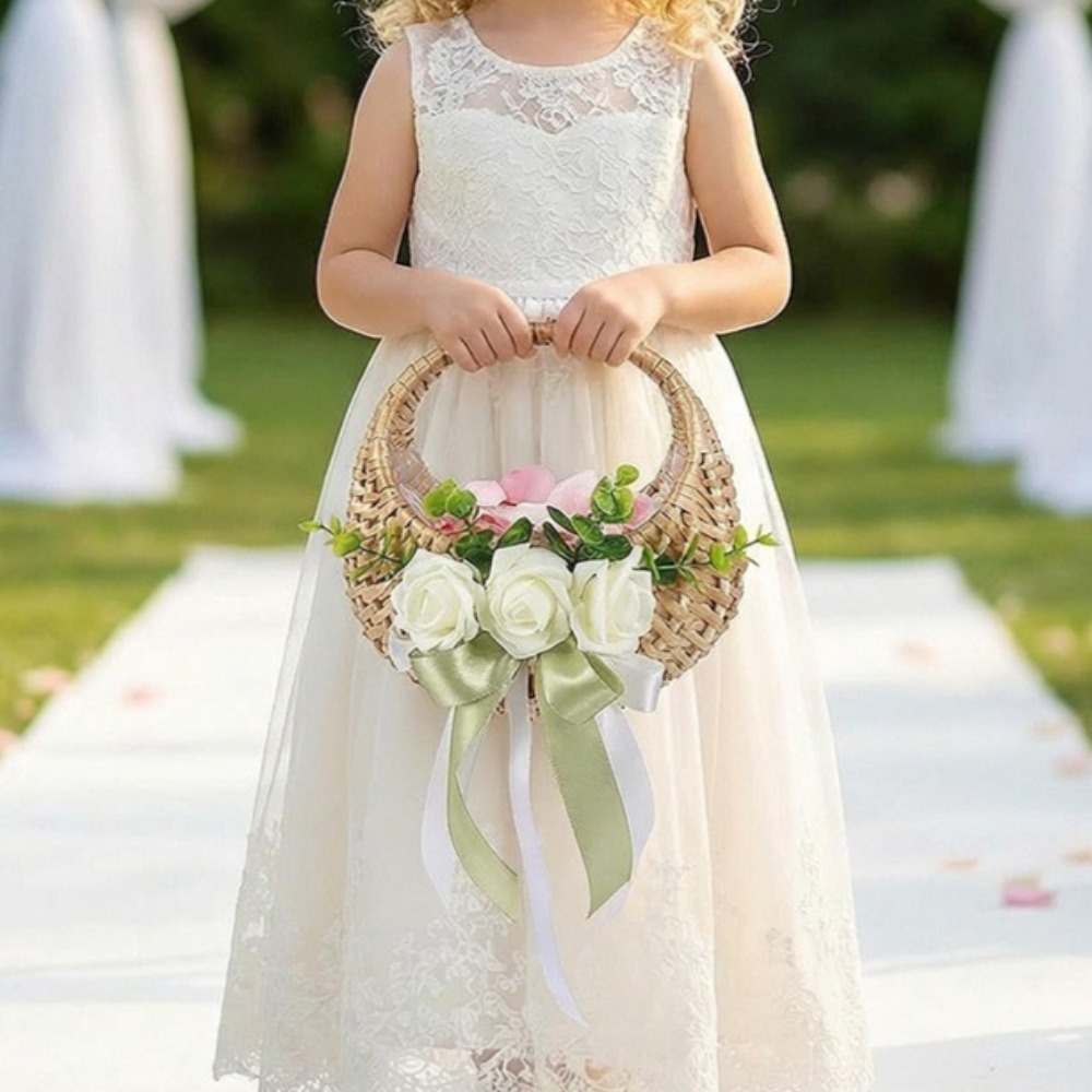 Rattan Flower Girl Basket with - Rattan Plant Basket recension och pris