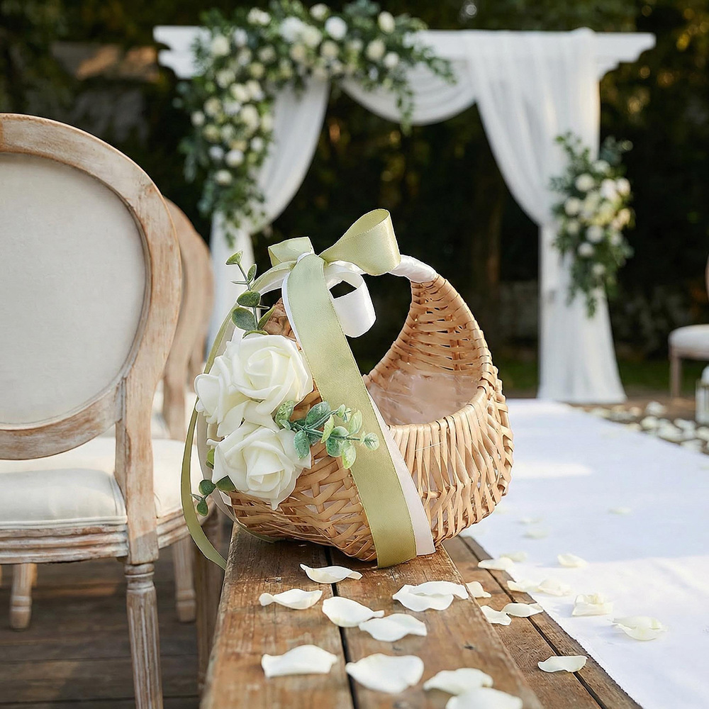 Rattan Flower Girl Basket with - Rattan Plant Basket recension och pris