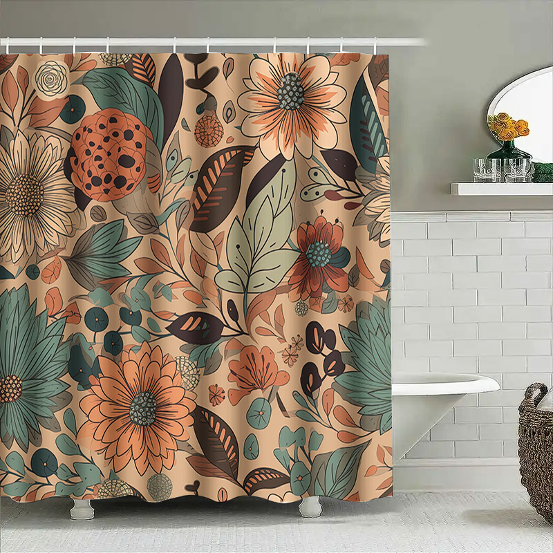 Modern Floral Shower Curtain R - Home Decor Color Palettes recension och pris