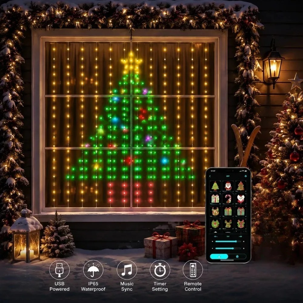 LED Pixel Curtain Lights Bluet - Home Decor Diy recension och pris