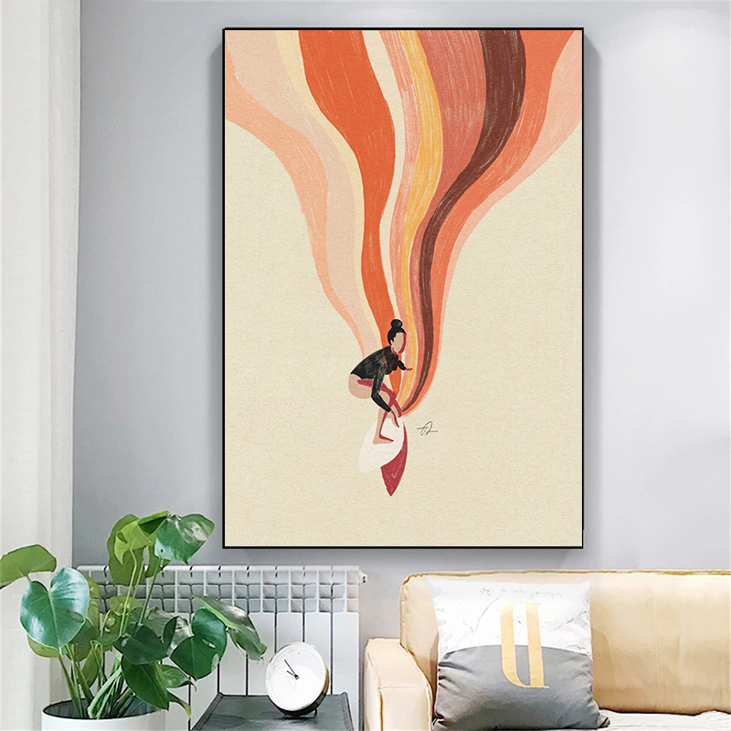 Nordic Minimalistic Art Surfin - Home Decor Design Interior recension och pris