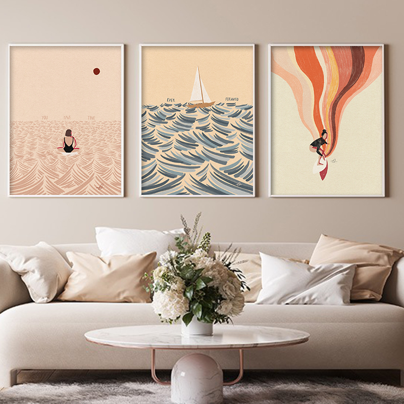 Nordic Minimalistic Art Surfin - Home Decor Design Interior recension och pris