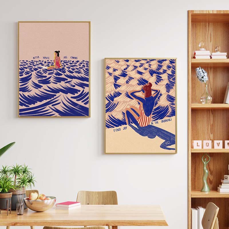 Nordic Minimalistic Art Surfin - Home Decor Design Interior recension och pris