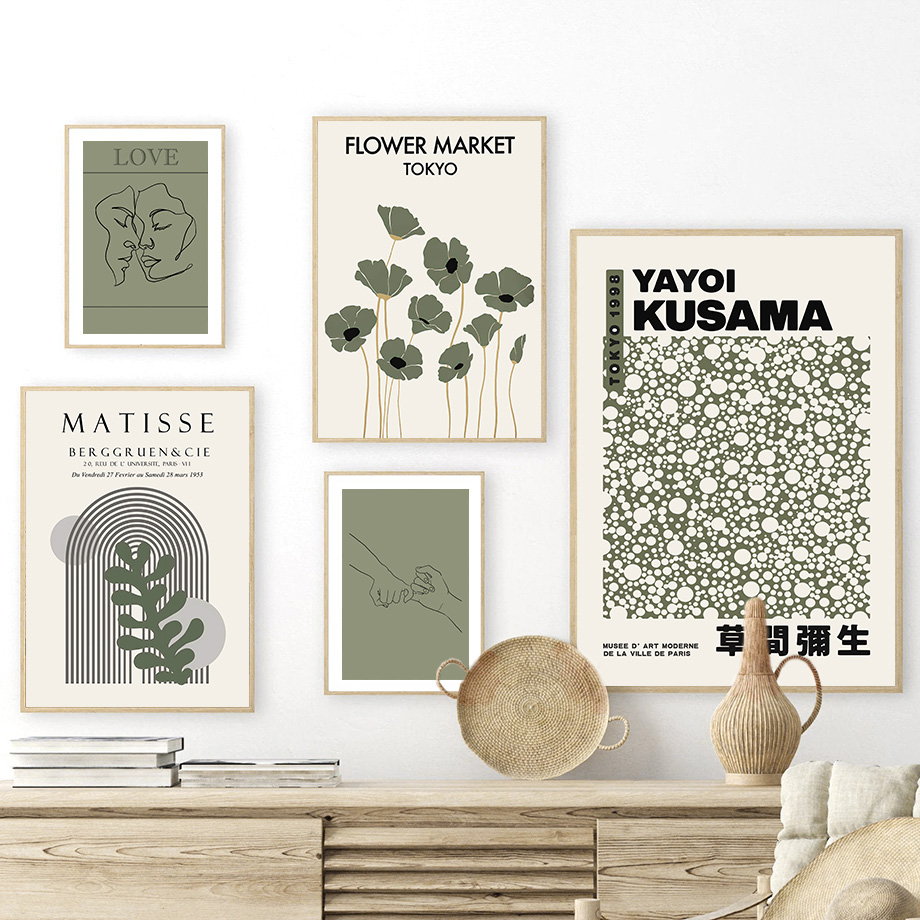 Sage Green Yayoi Kusama Matiss - Home Decor Japandi recension och pris