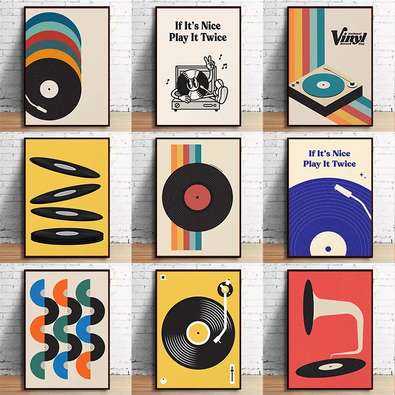 Mid Century Vinyl Record Canva - Home Decor Design Interior recension och pris