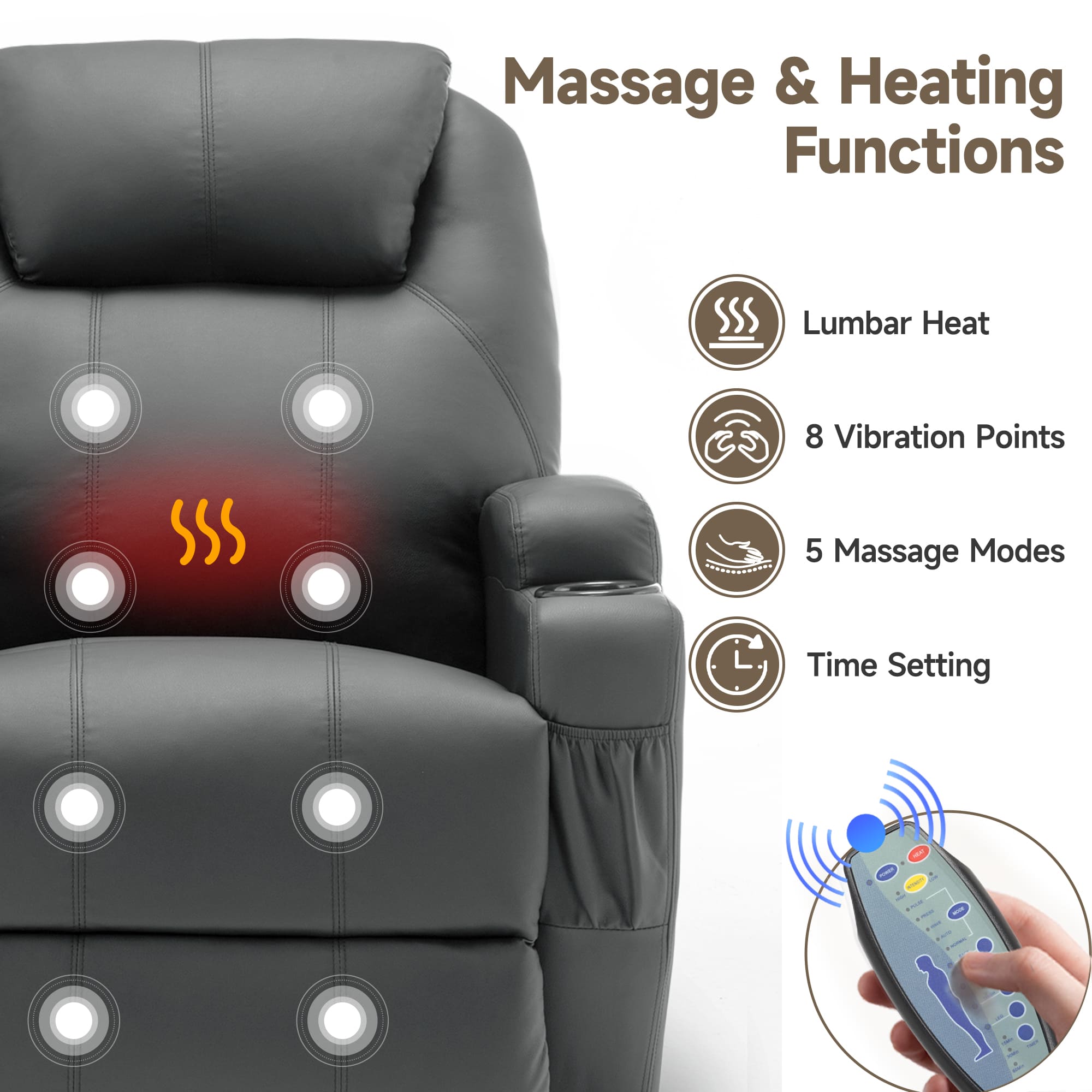 Recliner Chair with Massage an - Home Decor Sofa recension och pris