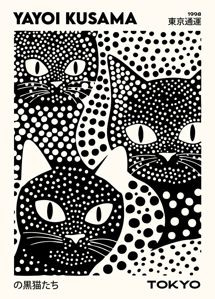 Yayoi Kusama Black Cats Series - Home Decor Design Interior recension och pris