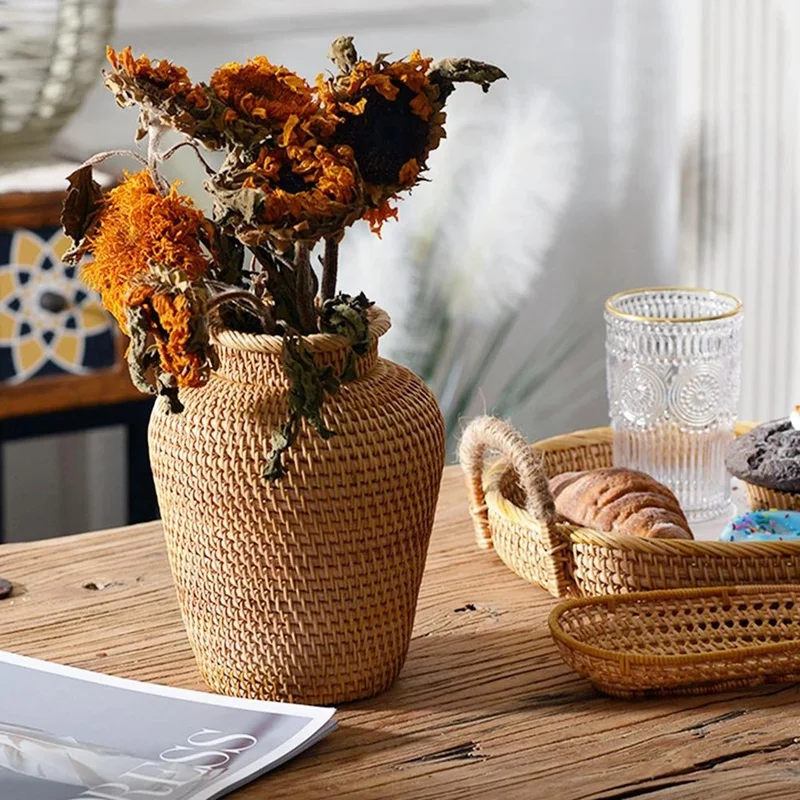 Wicker Basket Rattan Hanging F - Rattan Plant Basket recension och pris
