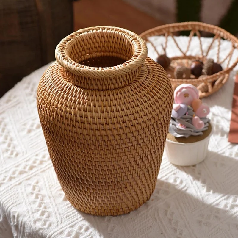 Wicker Basket Rattan Hanging F - Rattan Plant Basket recension och pris
