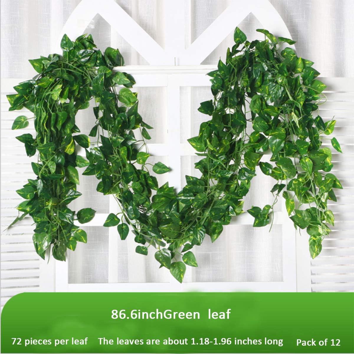 100/2M Artificial Green Ivy Vi - Rattan Plant Basket recension och pris