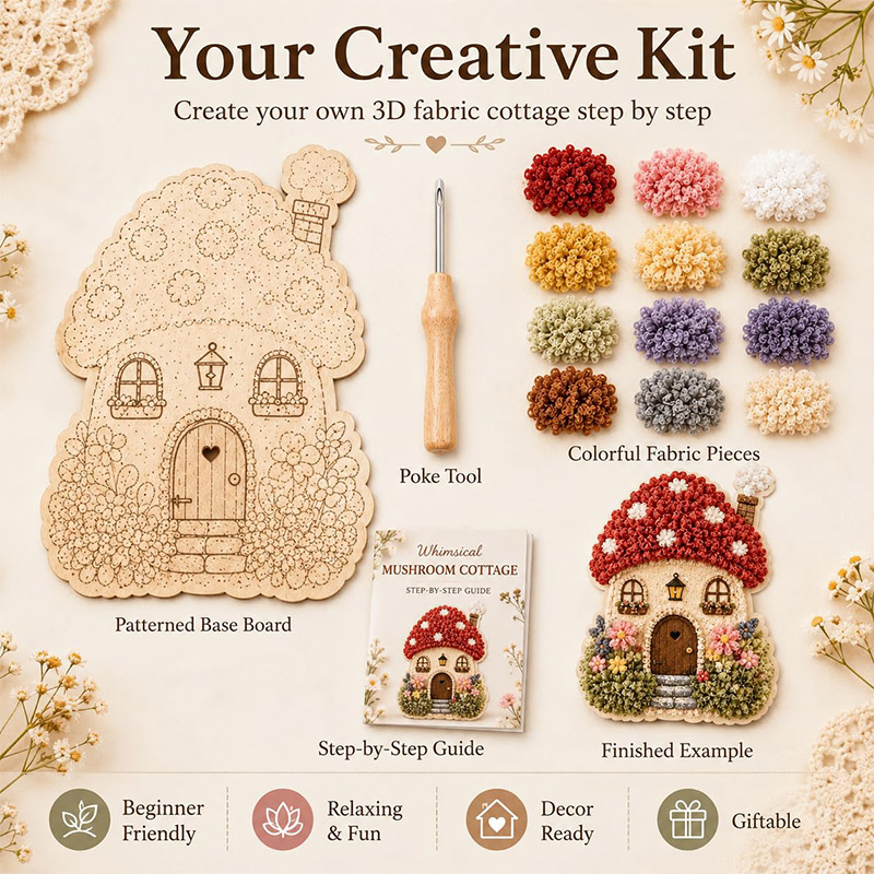 3D Mushroom House Poke Art DIY - Home Decor Diy recension och pris