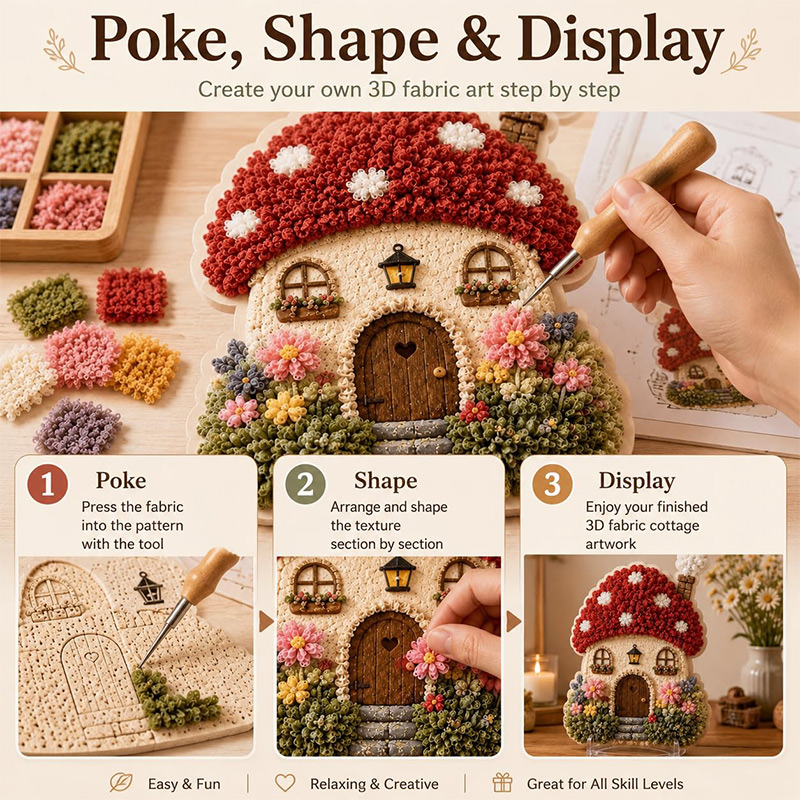 3D Mushroom House Poke Art DIY - Home Decor Diy recension och pris