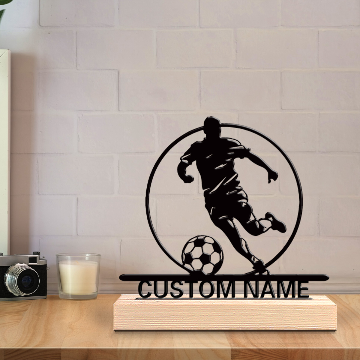 Custom Soccer Player Metal Sta - Home Decor Retailers recension och pris