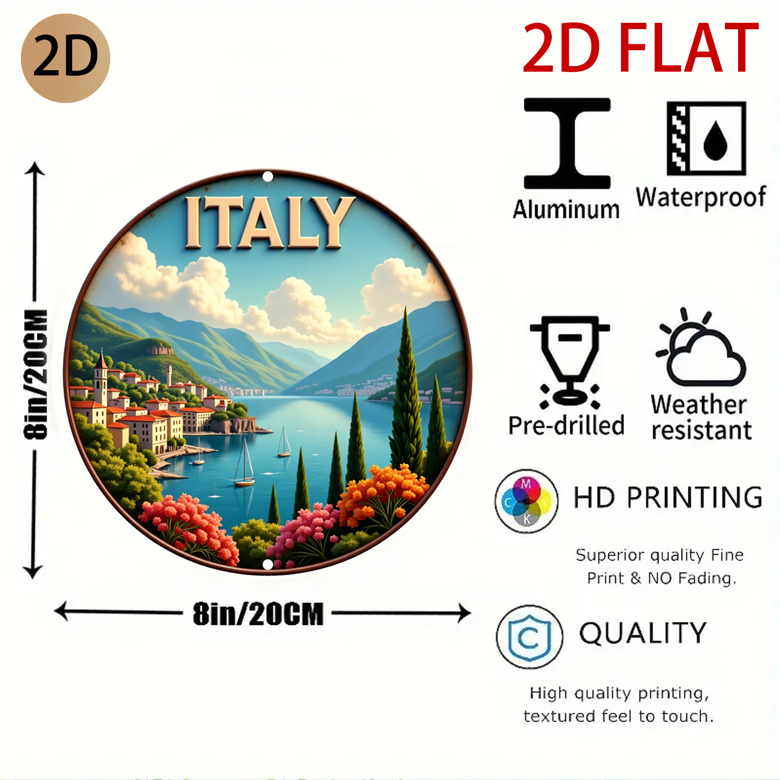 2D Flat Circular Italy Landsca - Home Decor Logo Design recension och pris
