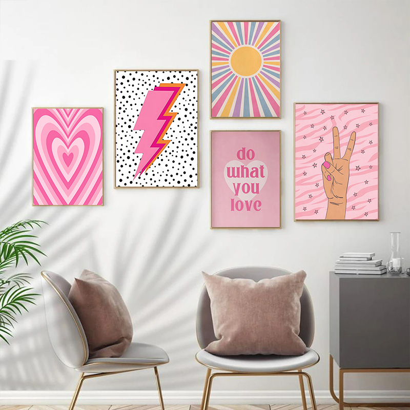 Abstract Pink Lightning Gradie - Home Decor Japandi recension och pris