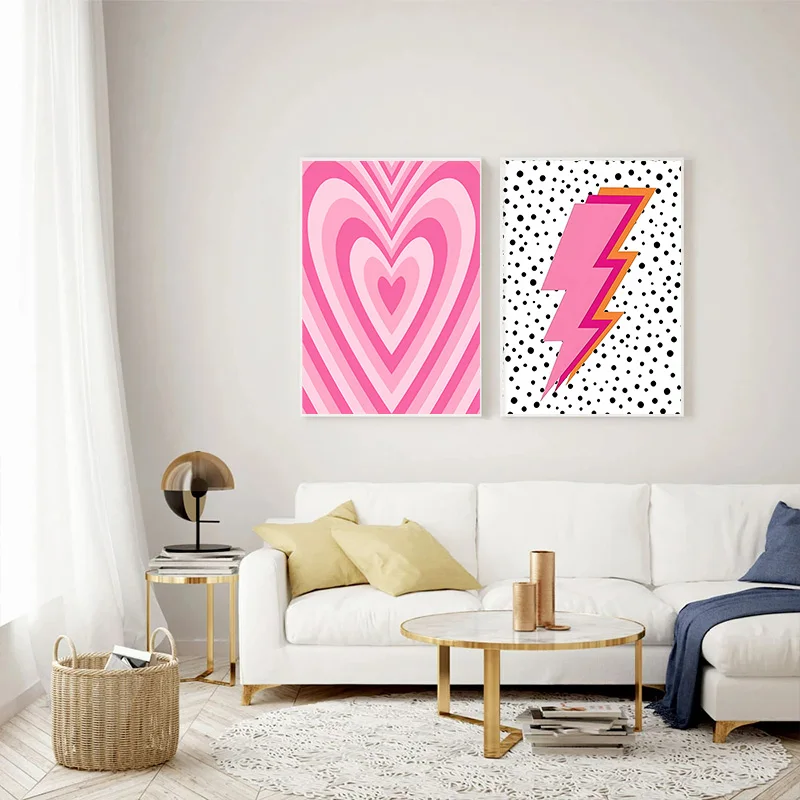 Abstract Pink Lightning Gradie - Home Decor Japandi recension och pris