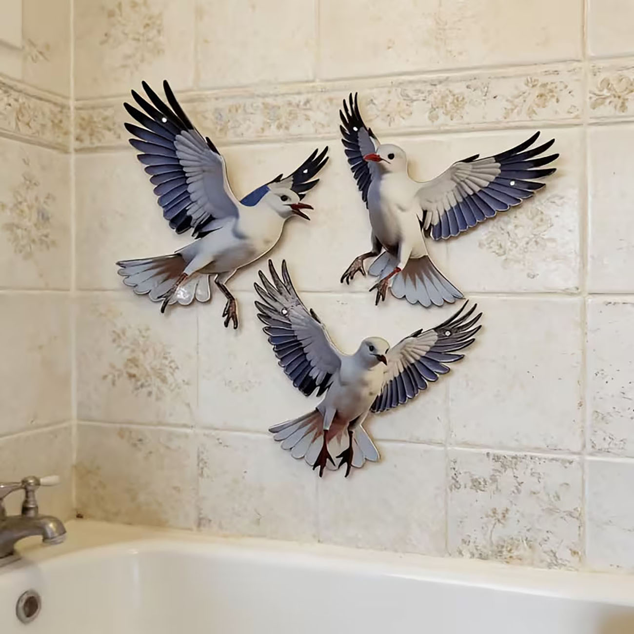 3 Pcs 2D Flat Wooden Seagull W - Home Decor Nautical recension och pris