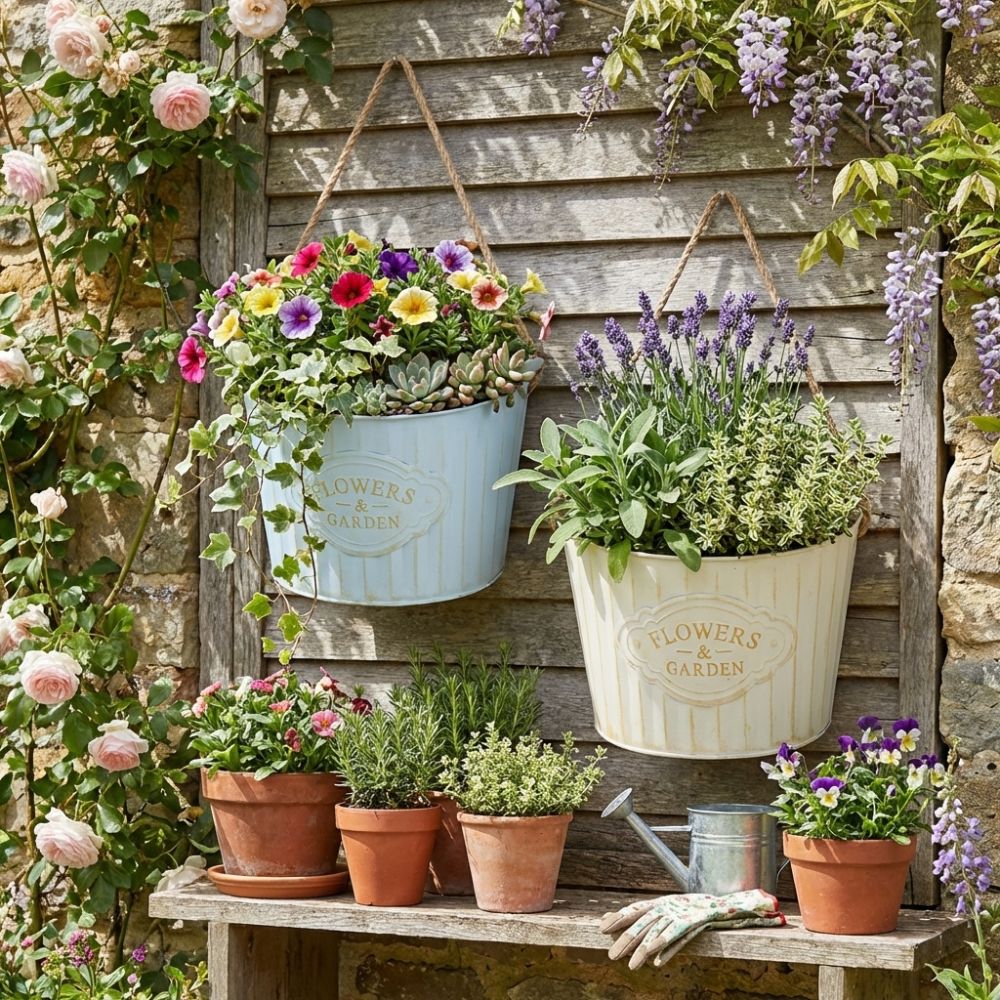 Semi Round Hanging Flower Pot  - Rattan Plant Basket recension och pris
