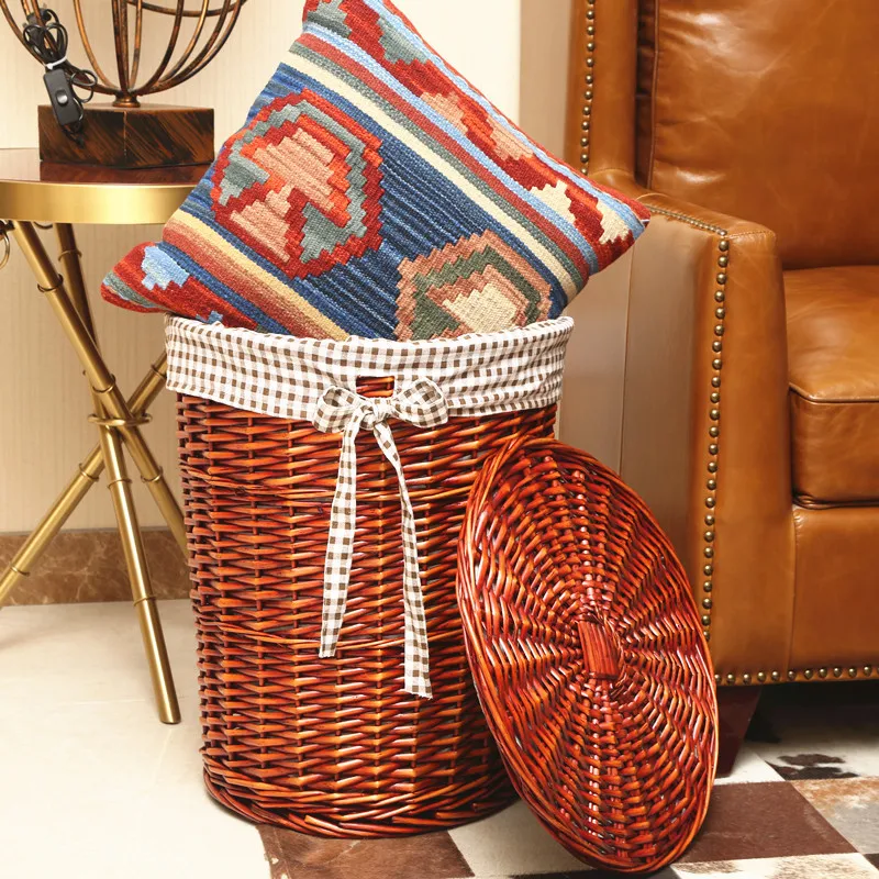 Rattan Hamper Stylish Laundry  - Rattan Plant Basket recension och pris