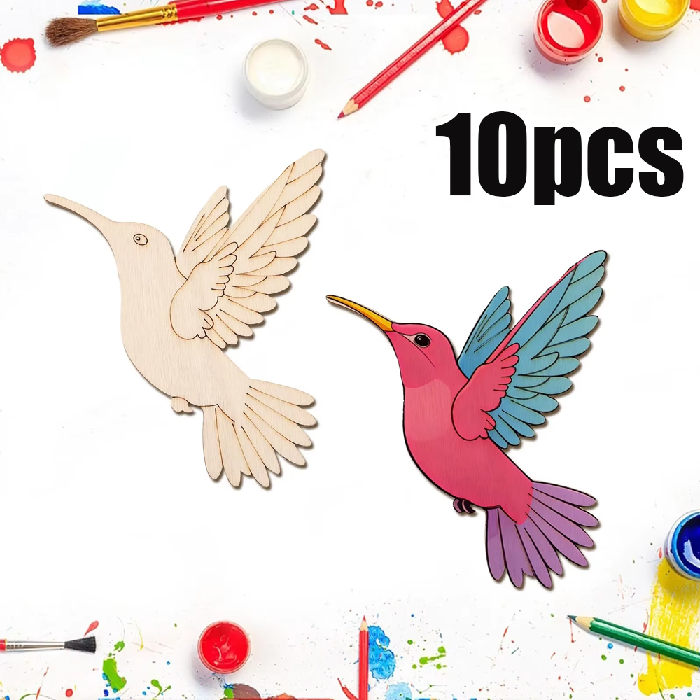 10pcs Unfinished Wood Animal B - Home Decor Diy recension och pris