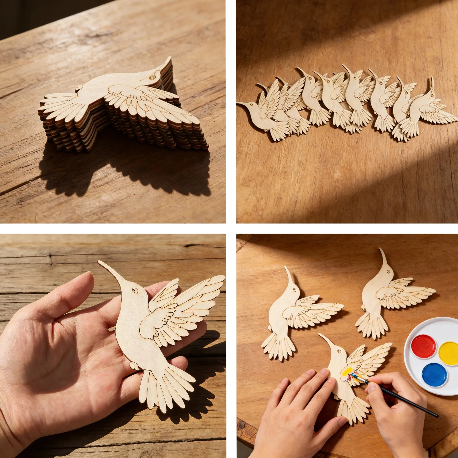 10pcs Unfinished Wood Animal B - Home Decor Diy recension och pris