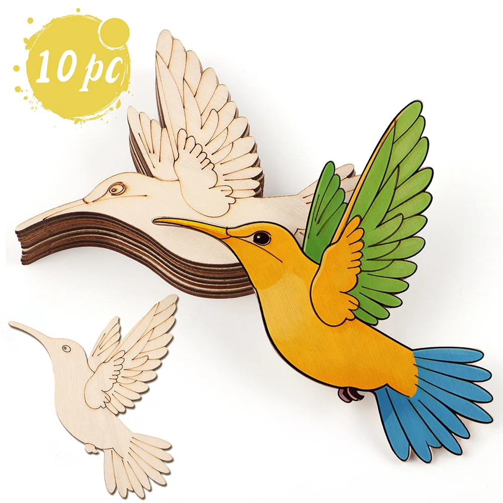 10pcs Unfinished Wood Animal B - Home Decor Diy recension och pris
