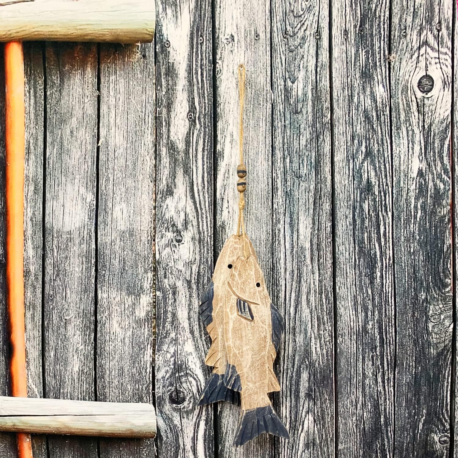 Carved Antique Wood Fish Wall  - Home Decor Nautical recension och pris