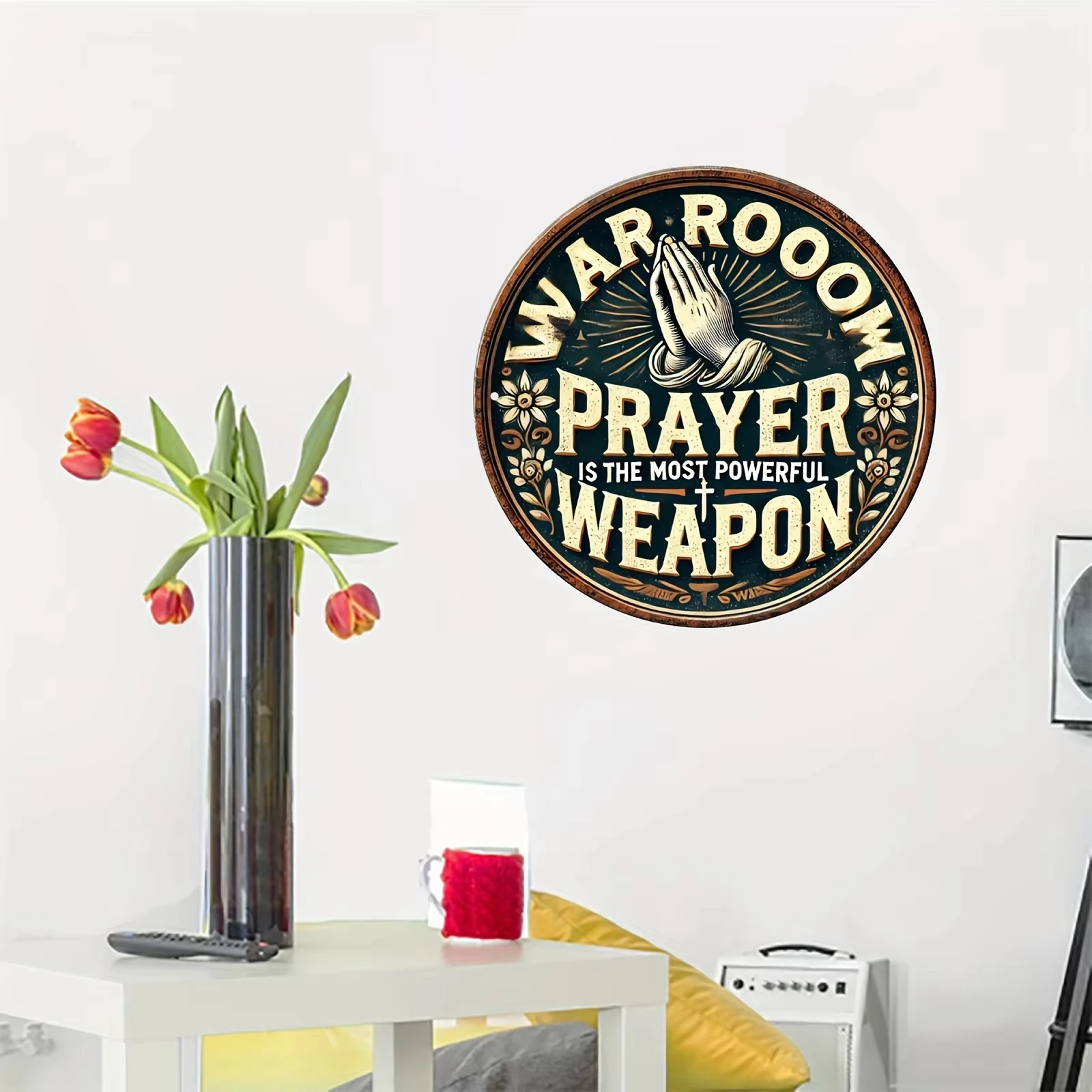 Vintage Round Wood Logo-_War R - Home Decor Logo Design recension och pris