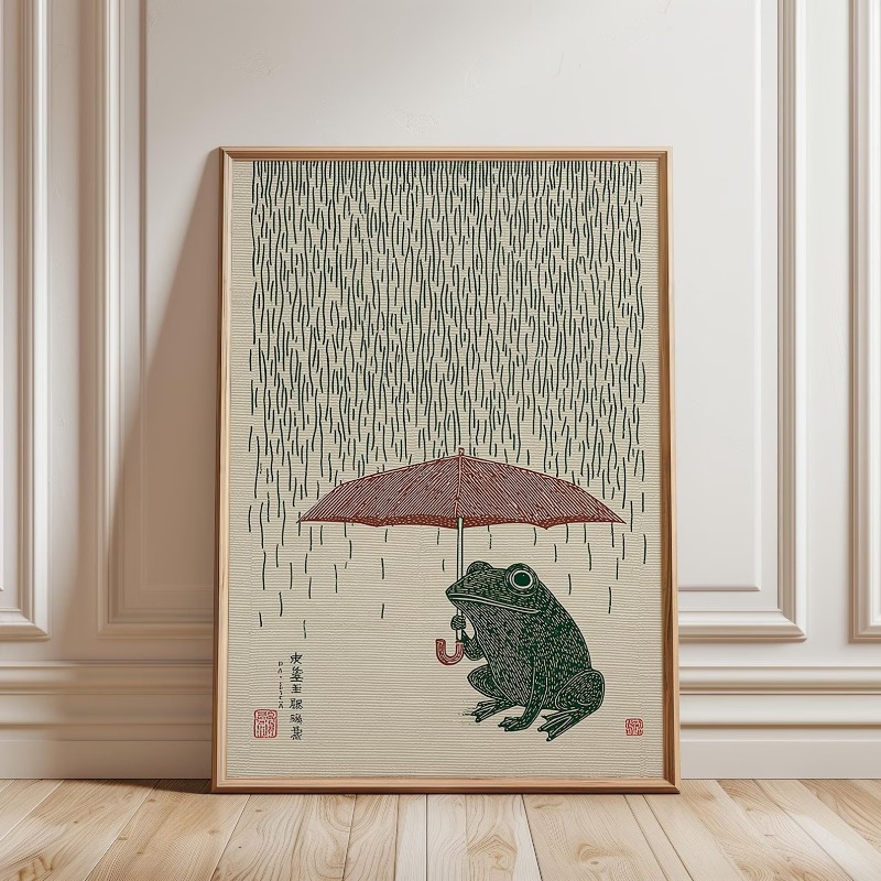 Japanese Frog with Umbrella Po - Home Decor Japandi recension och pris