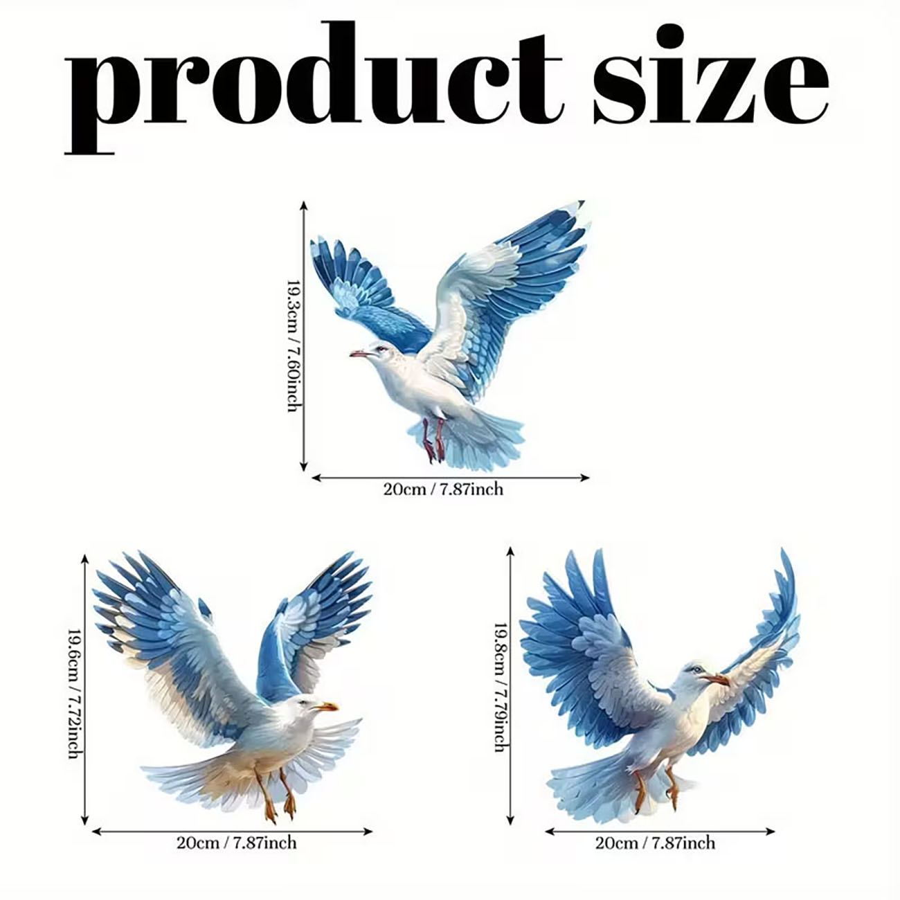 3 Pcs Wooden Seagull Wall Deco - Home Decor Nautical recension och pris