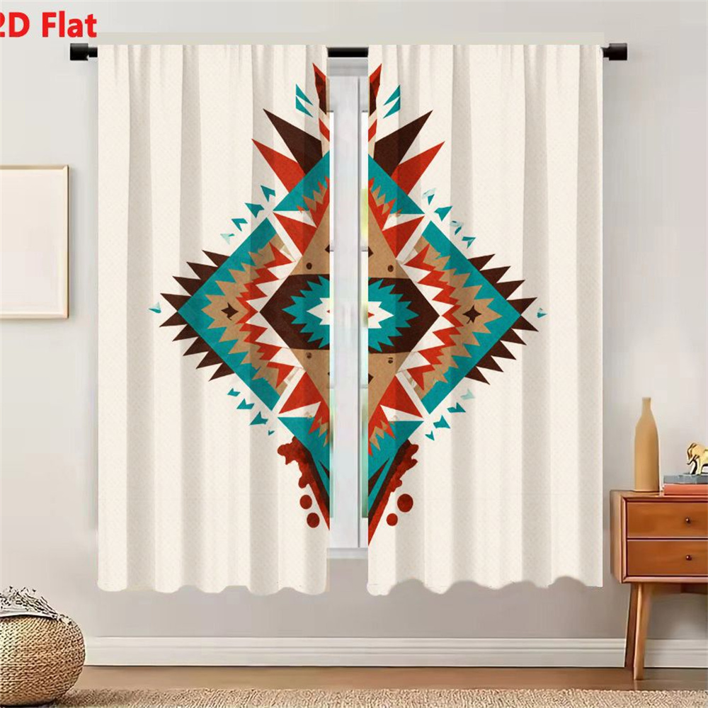 2Pcs Curtains 2D Flat Symmetri - Home Decor Color Palettes recension och pris