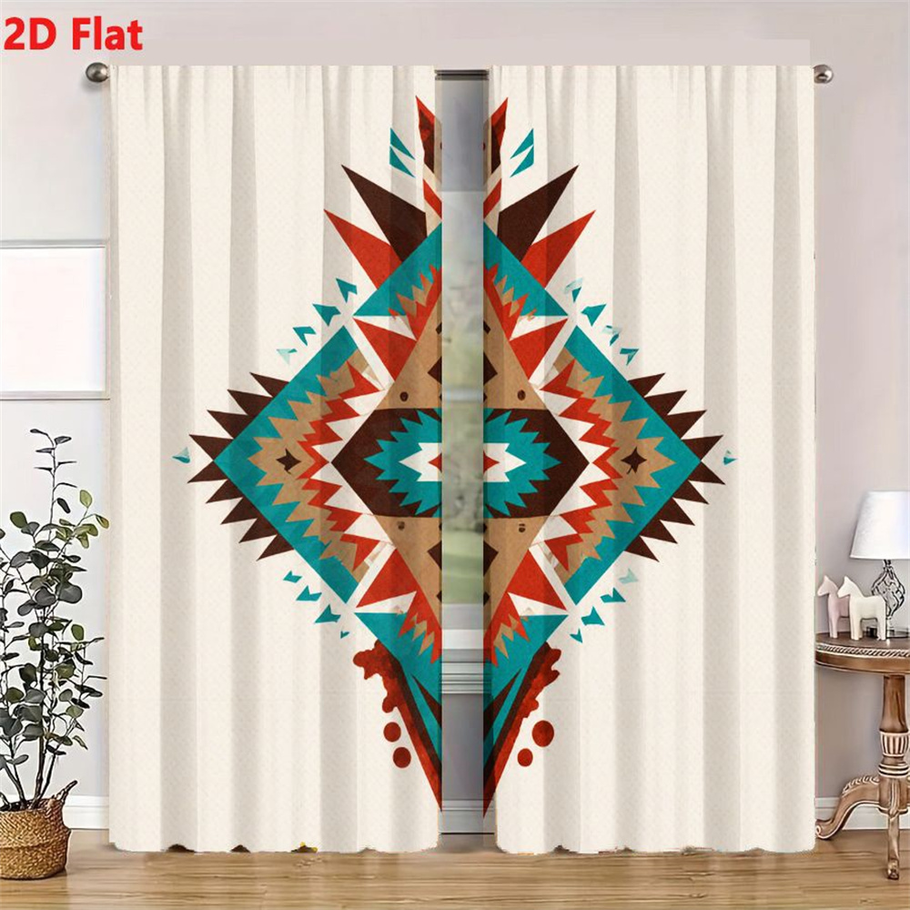 2Pcs Curtains 2D Flat Symmetri - Home Decor Color Palettes recension och pris
