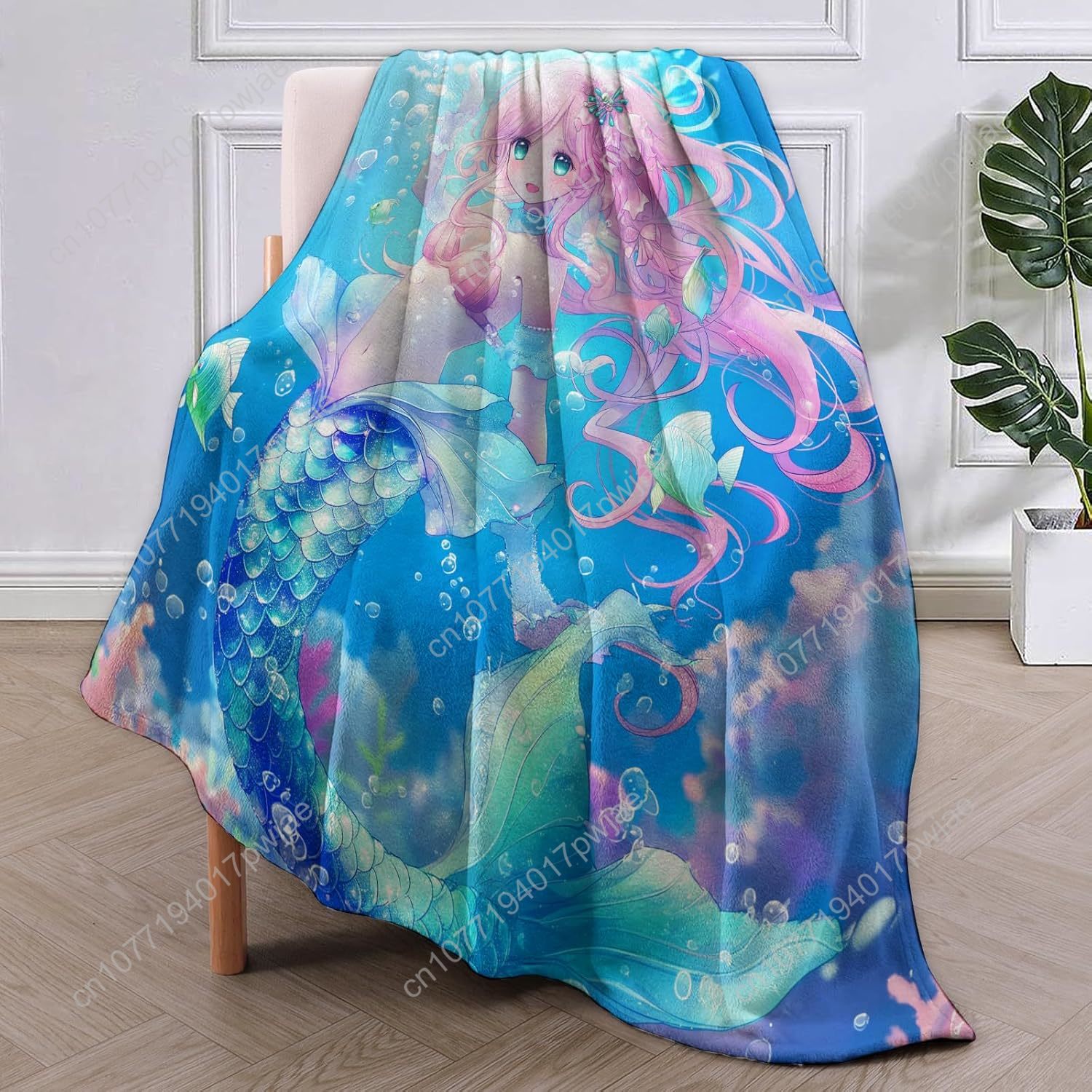 Cute Mermaid Blanket Cartoon F - Home Decor Sofa recension och pris
