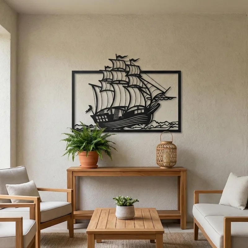 Metal Sailboat Wall Art, Coast - Home Decor Nautical recension och pris