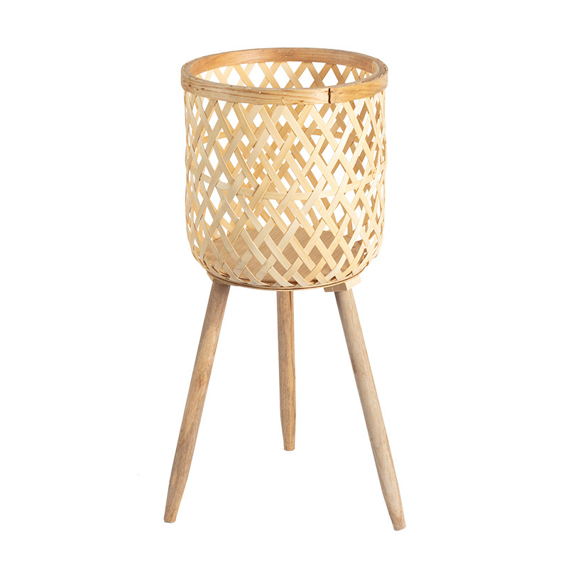 Bamboo Flowerpot Wooden Plant  - Rattan Plant Basket recension och pris