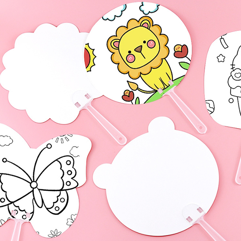 10pcs Round Hand Fan Blank DIY - Home Decor Deals recension och pris