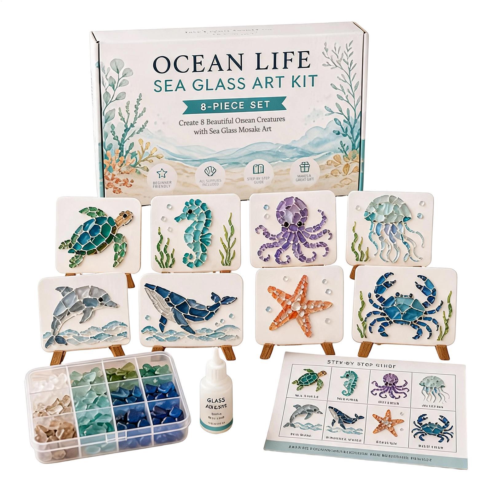 1pc Ocean Life Sea Glass Mosai - Home Decor Nautical recension och pris
