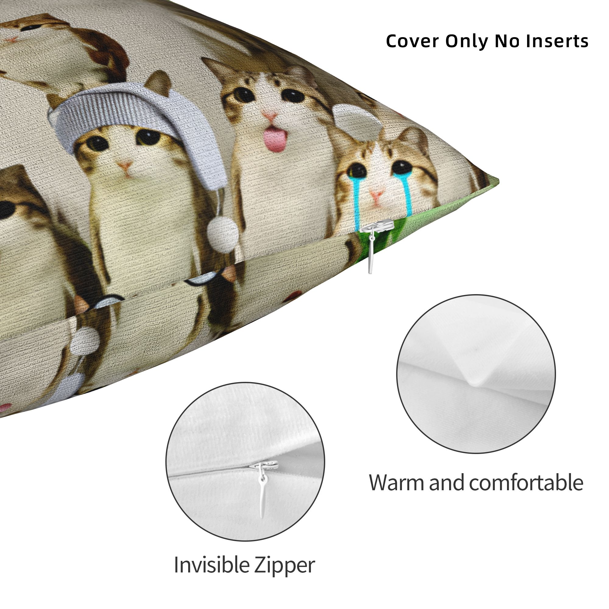 Pillow Cover Funny Meowl Cat F - Home Decor Png recension och pris