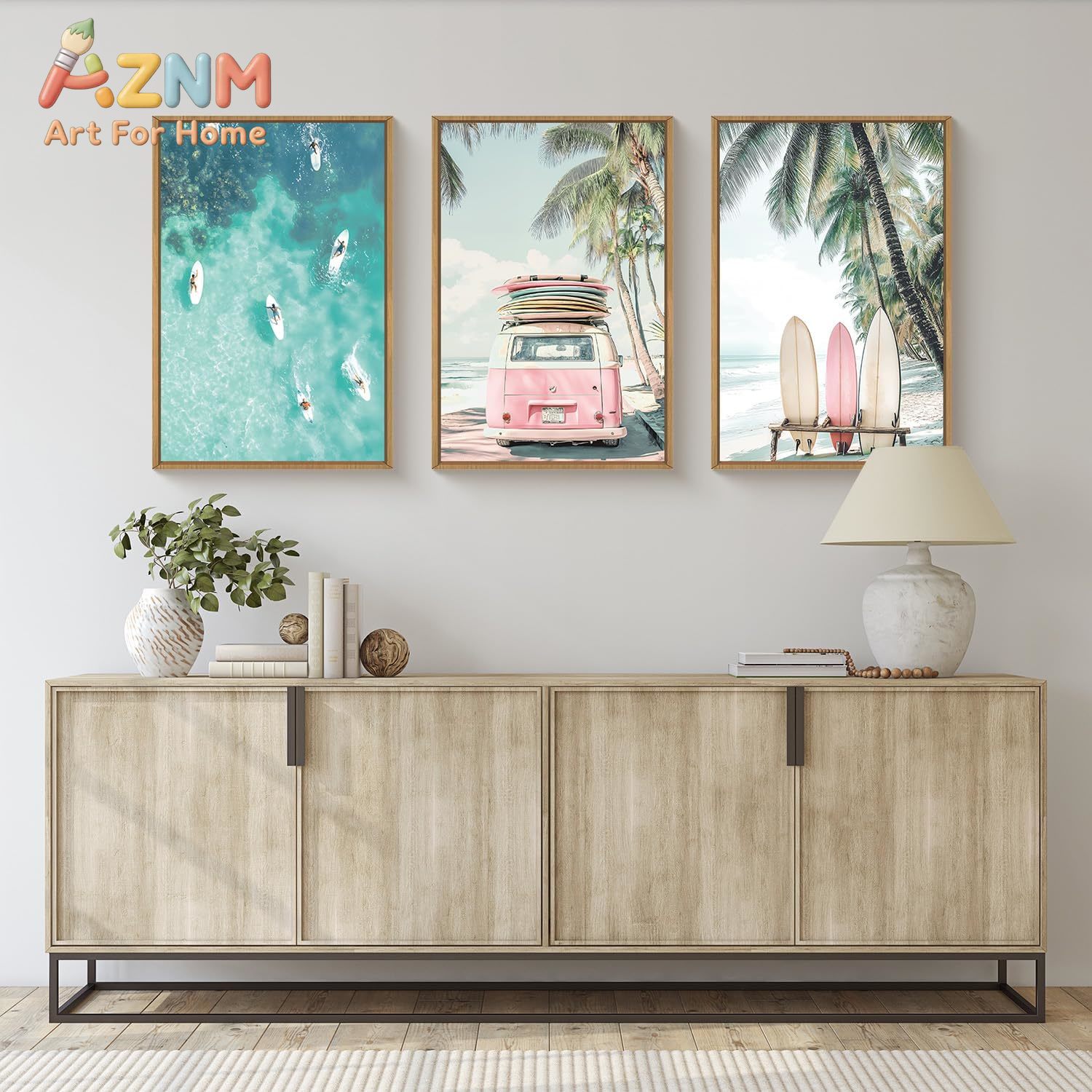 3pcs Summer Surfboard Beach Ca - Home Decor Nautical recension och pris