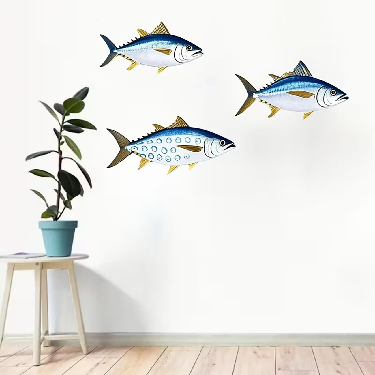 3 Pcs Wooden Tuna Fish Wall De - Home Decor Nautical recension och pris