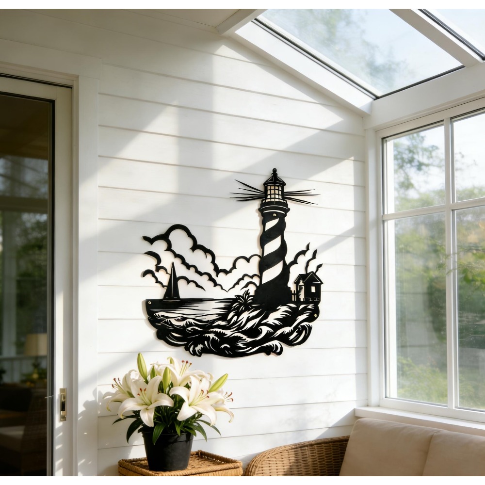 CIFbuy Metal Wall Art Lighthou - Home Decor Nautical recension och pris